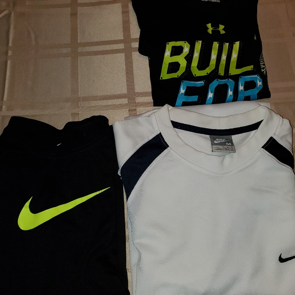 3 Dri Fit youth T Shirts Nike and Under Armour
